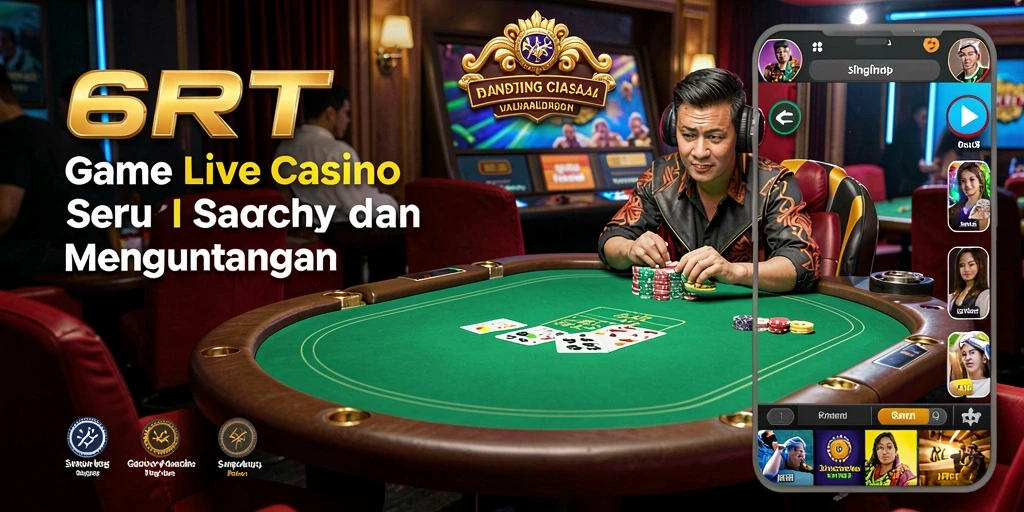 Gameplay seru di 6RT dengan dealer langsung di Live Casino.