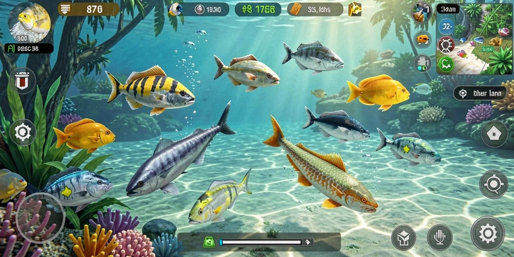 Gameplay seru dari 8768 menunjukkan aksi menembak ikan yang menarik.