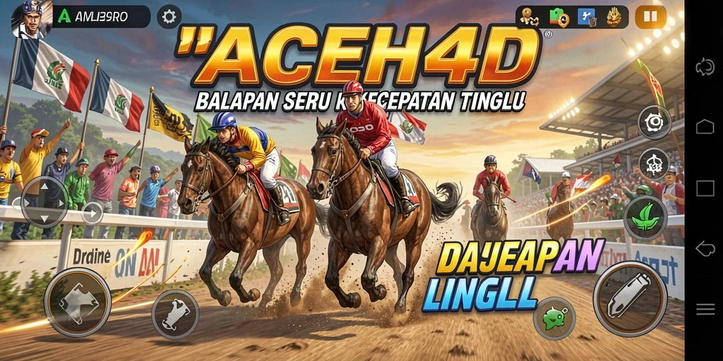 Screenshot utama ACEH4D menunjukkan aksi balapan yang mendebarkan.