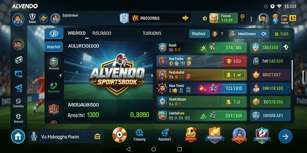 Tampilan utama gameplay ALVENDO dengan taruhan olahraga interaktif.