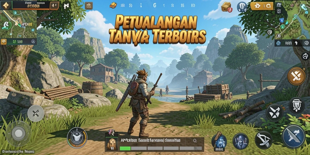 Screenshot APEK88 menampilkan petualangan seru di dunia terbuka.