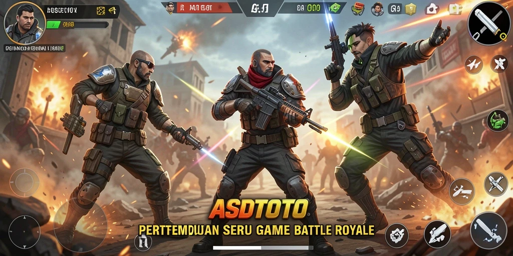 Tampilan ASDTOTO dengan aksi pertempuran Battle Royale yang menegangkan.