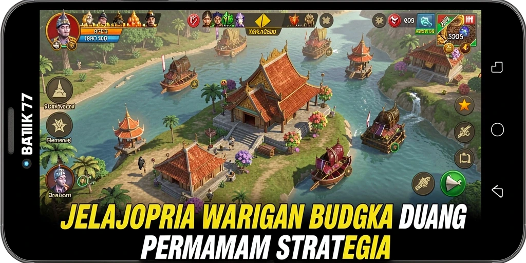 Screenshot menunjukkan gameplay seru BATIK77 dengan desain batik yang indah.