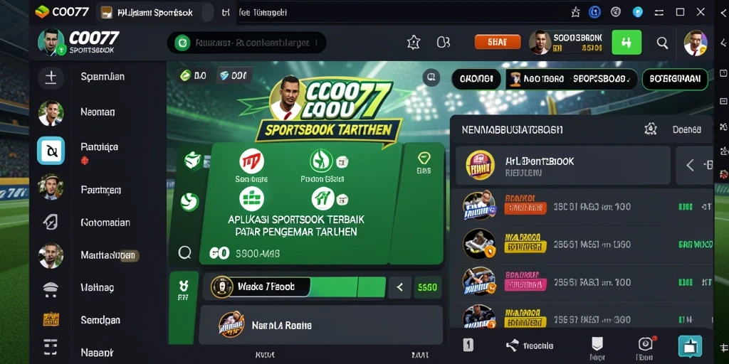 Tampilan menarik aplikasi COO77 saat taruhan olahraga.