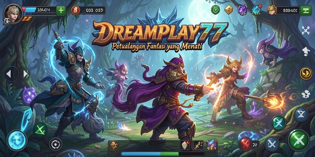Tampilkan aksi seru dalam gameplay RPG DREAMPLAY77.