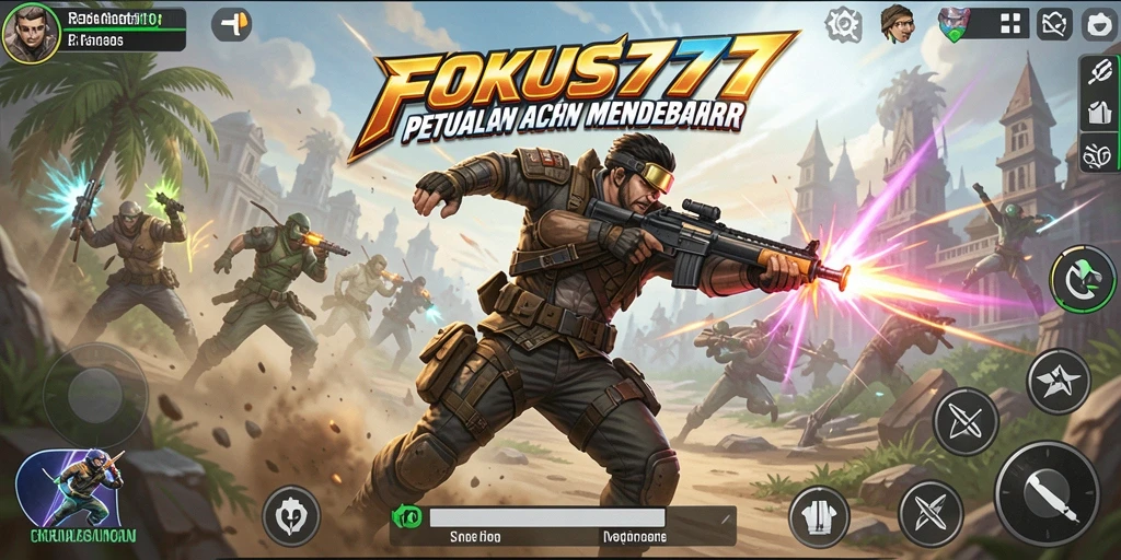 Screenshot menampilkan aksi mendebarkan dalam gameplay FOKUS777.