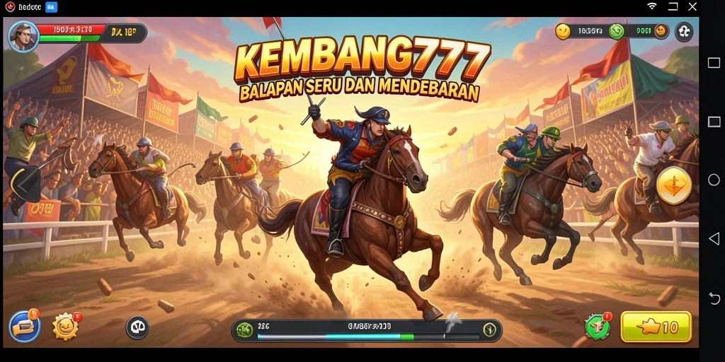 Screenshot gameplay KEMBANG777 yang menunjukkan balapan mendebarkan.