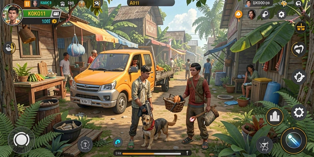 Screenshot gameplay KOKO11 dengan beragam aktivitas menarik.