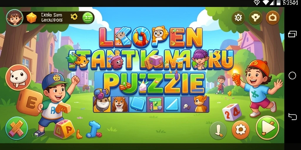 Tampilan gameplay LKOPEN yang penuh warna dan menantang.