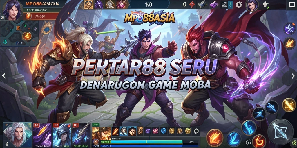 Tangkapan layar yang menampilkan aksi seru dalam permainan MOBA.