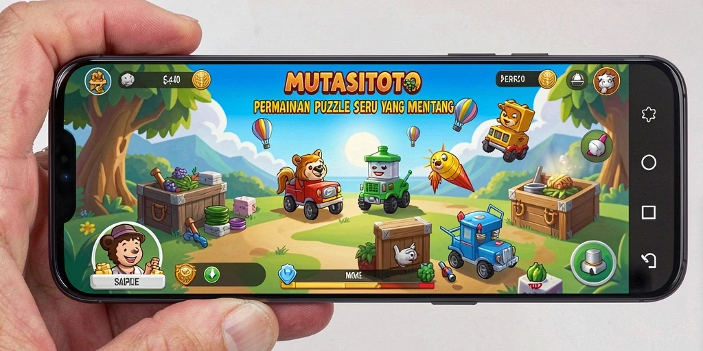 Tampilan gameplay seru di MUTASITOTO yang menghadirkan tantangan puzzle.