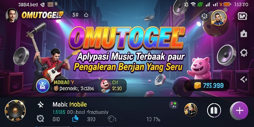 Tampilan gameplay seru dalam OMUTOGEL dengan musik yang catchy.