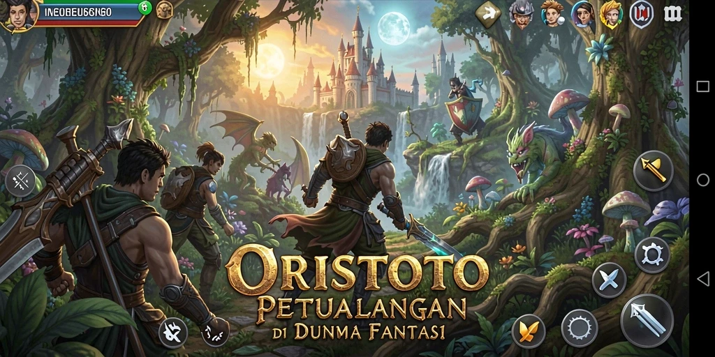 Tampilan seru gameplay ORISTOTO saat menjelajahi dunia petualangan.