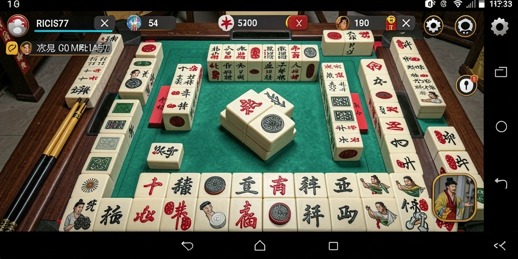 Screenshot gameplay <strong>RICIS77</strong> yang menampilkan serunya bermain Mahjong.