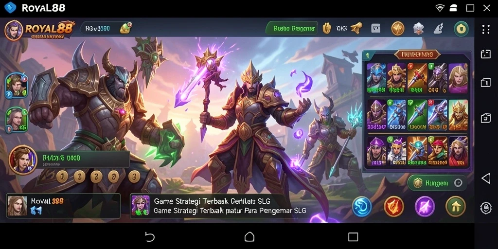 Screenshot gameplay ROYAL88 menunjukkan strategi dan pertempuran mendebarkan.