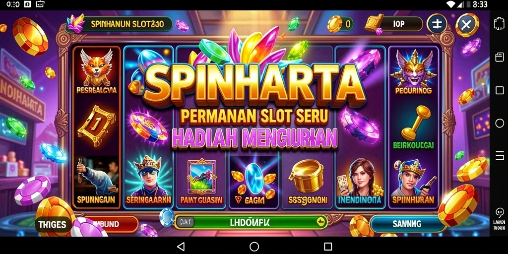 Screenshot gameplay SPINHARTA menampilkan kombinasi simbol yang memikat.