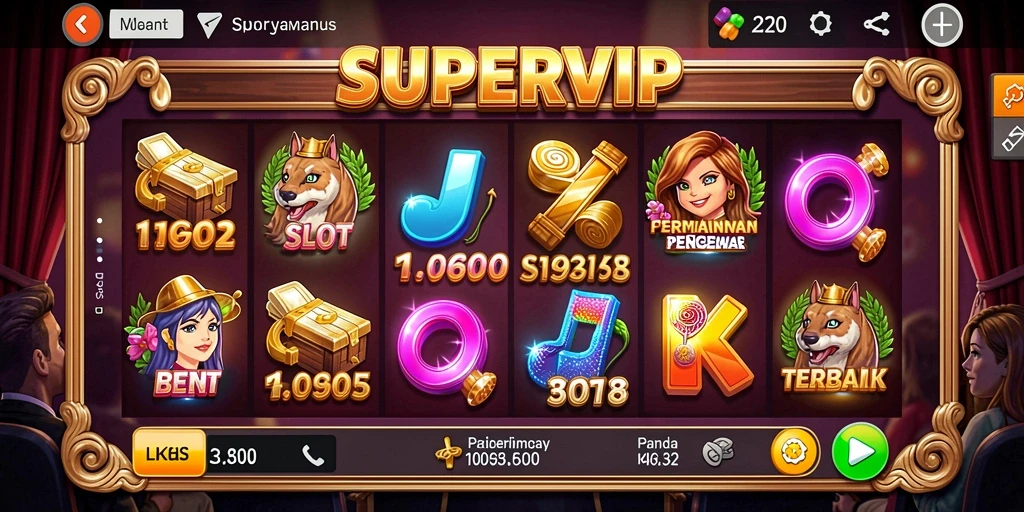 Gameplay Slot SUPERVIP yang menarik dan penuh warna.
